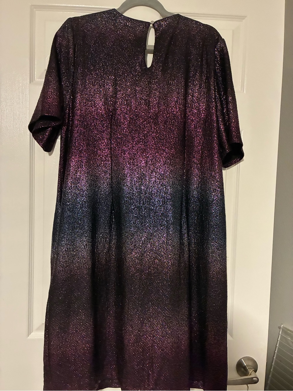Shimmer Ombre Maxi Dress in Purple and Black